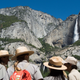 Park rangers in front of Yosemite Falls in June 2016 (Photo by David Calvert/Getty Images)